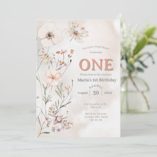Boho Wildblume Floral Baby Birthday Einladung