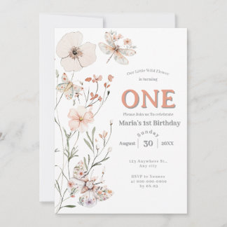 Boho Wildblume Floral Baby Birthday Einladung