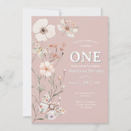 Boho Wildblume Floral Baby Birthday Einladung