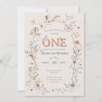 Boho Wildblume Floral Baby Birthday Einladung
