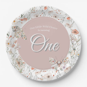 Boho Wildblume Floral Baby Birthday Pappteller