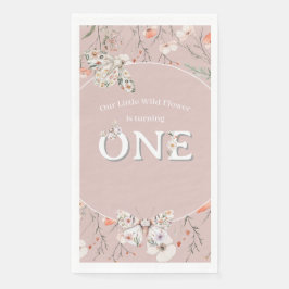 Boho Wildblume Floral Baby Birthday Serviette