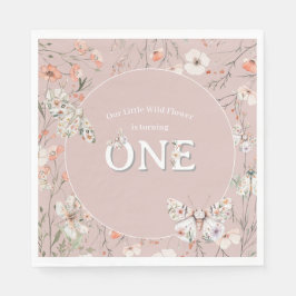 Boho Wildblume Floral Baby Birthday Serviette