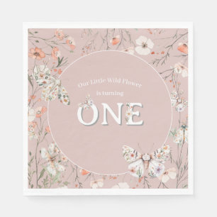 Boho Wildblume Floral Baby Birthday Serviette
