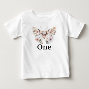 Boho Wildblume Floral Baby Birthday T-shirt