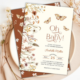 Boho Wildblume Floral Baby Dusche Einladung