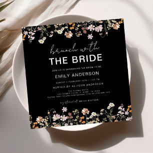 Boho Wildblume Floral Brautparty Brunch Einladung
