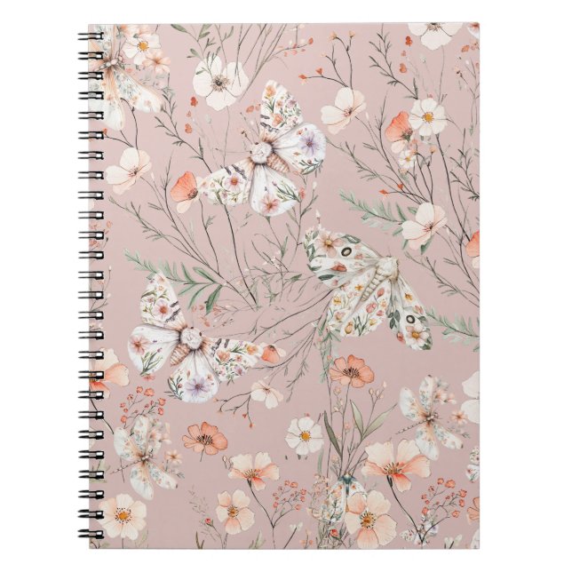 Boho Wildblume Floral Butterfly Notizblock (Vorderseite)