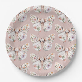 Boho Wildblume Floral Butterfly Pappteller