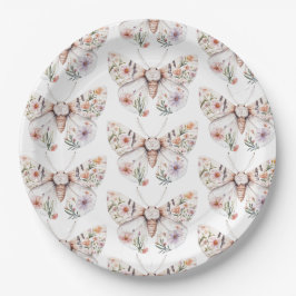 Boho Wildblume Floral Butterfly Pappteller