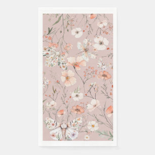 Boho Wildblume Floral Butterfly Serviette
