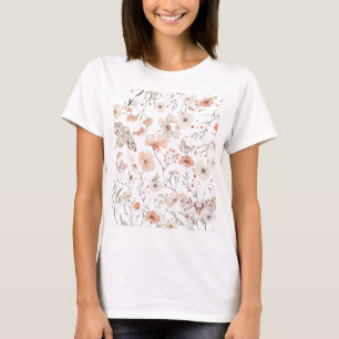 Boho Wildblume Floral Butterfly T-Shirt