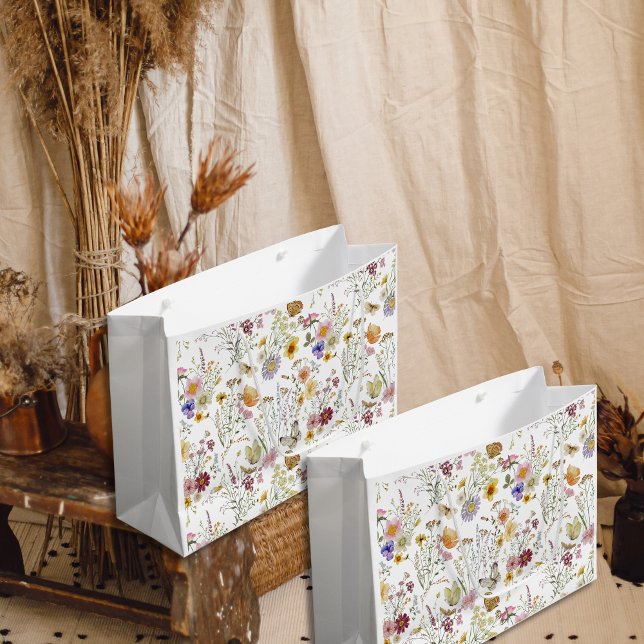 Boho Wildblume floral Große Geschenktüte (Von Creator hochgeladen)