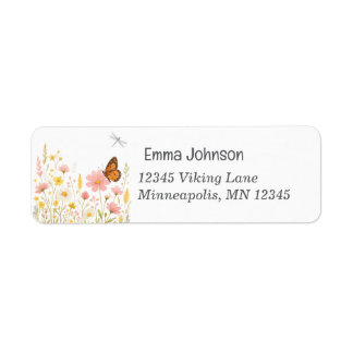 Boho Wildblume Floral Rücksendeadresse