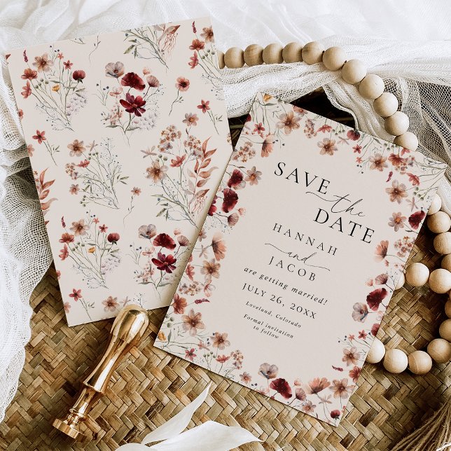 Boho Wildblume Floral Wedding Save The Date (Von Creator hochgeladen)