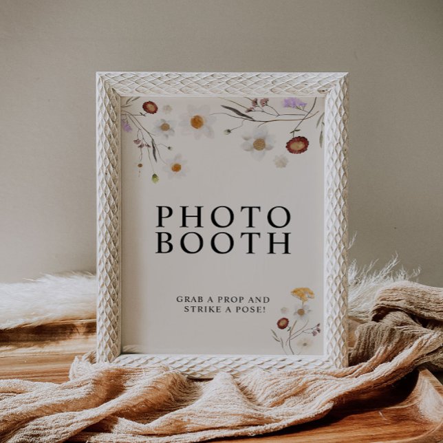 Boho Wildblume Foto Booth Wedding Sign Poster (Von Creator hochgeladen)