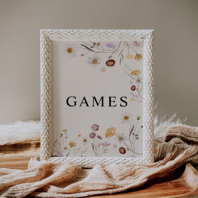 Boho Wildblume Games Wedding Sign Poster (Von Creator hochgeladen)