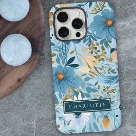 Boho Wildblume Garden Blue Floral iPhone 15 Pro Max Hülle