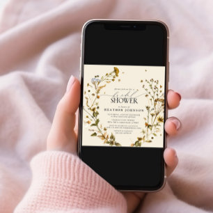 Boho Wildblume Getrocknete Blume Kranz Brautparty Einladung