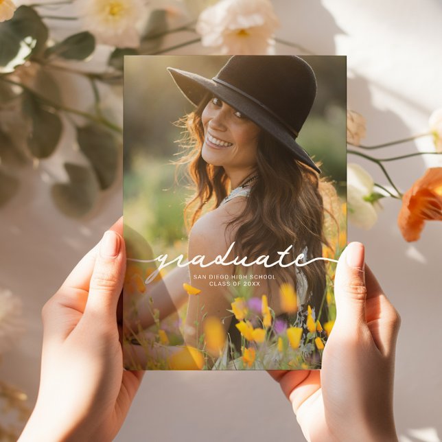 Boho Wildblume Girl Abschluss Ankündigung (Boho Wildflower Girl Graduation Announcement)