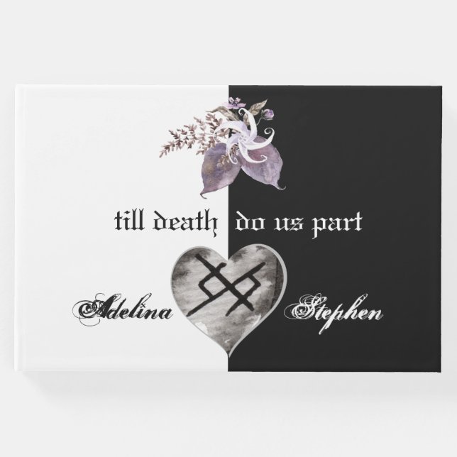 Boho Wildblume Gothic Viking Ewige Liebe Hochzeit Gästebuch (Vorderseite)