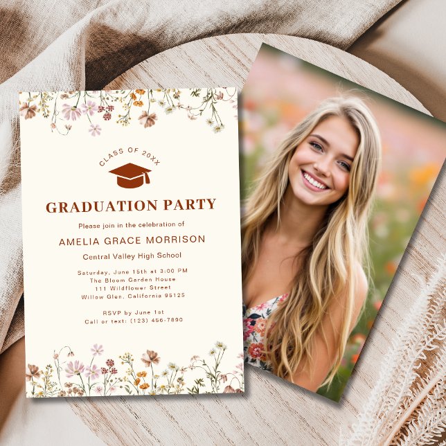 Boho Wildblume Graduation Party Boho Bloom Einladung (Von Creator hochgeladen)