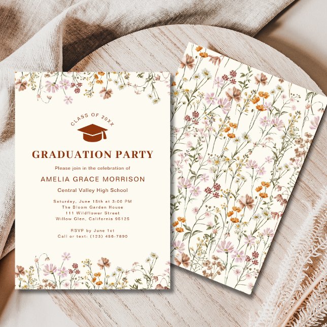 Boho Wildblume Graduation Party Boho Bloom Einladung (Von Creator hochgeladen)