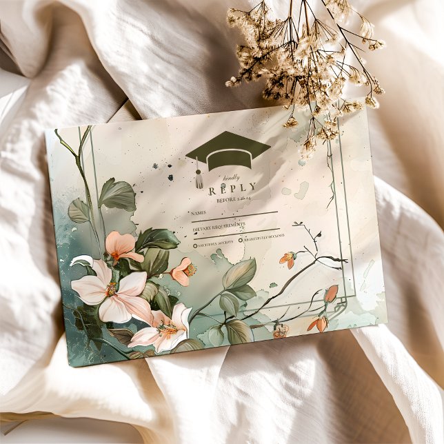 Boho Wildblume Graduation Party RSVP Karte (Von Creator hochgeladen)
