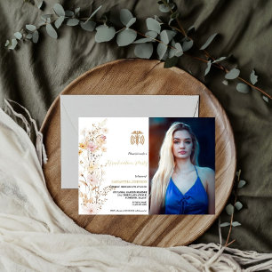 Boho Wildblume Grass Nurse Girl Graduation Party Einladung