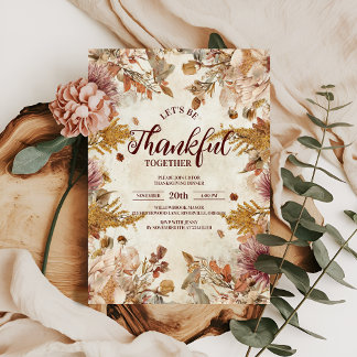 Boho Wildblume Harvest Erntedank Dinner Einladung