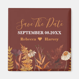 Boho Wildblume Herbstliche Hochzeit im Herbst Save Magnet