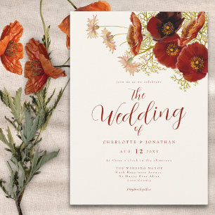Boho Wildblume Hochzeit im Herbst Einladung