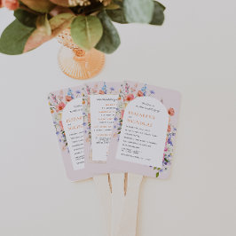 Boho Wildblume | Hochzeitsprogramm für Flora Fächer