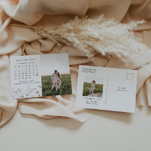 Boho Wildblume Kalender Save the Date Foto