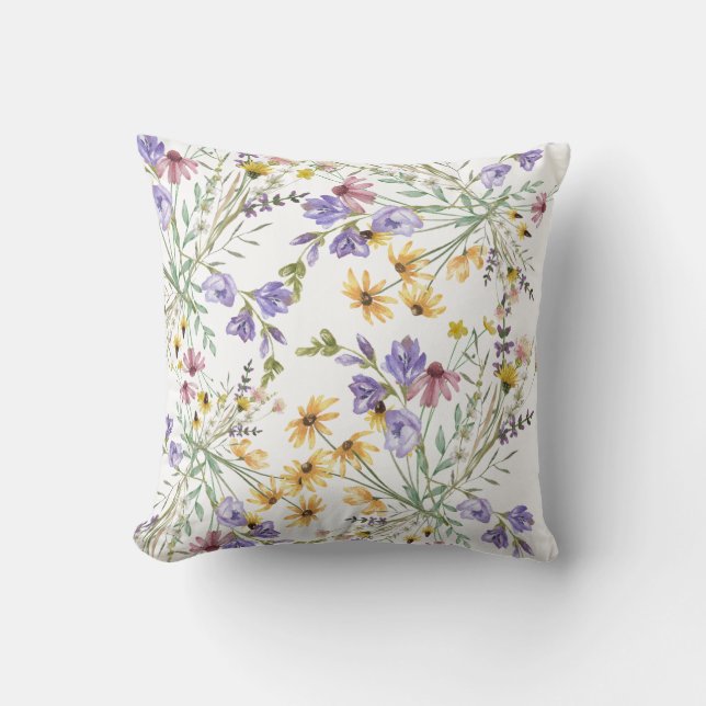 Boho Wildblume Kissen (Vorderseite)