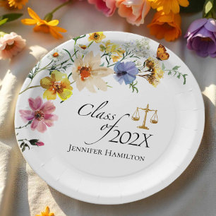 Boho Wildblume Law School Klasse des Abschlusses Pappteller