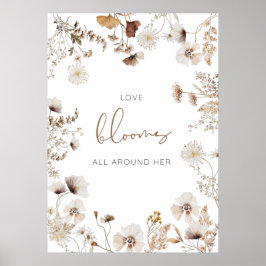 Boho Wildblume Liebe Blooms Poster