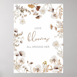 Boho Wildblume Liebe Blooms Poster