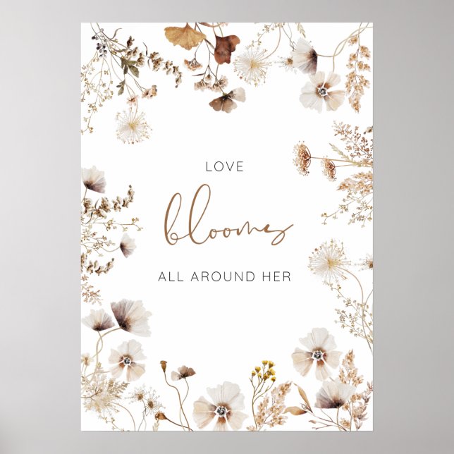 Boho Wildblume Liebe Blooms Poster (Vorne)