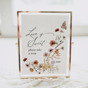 Boho Wildblume Liebe ist Sweet Brautparty Sign Poster