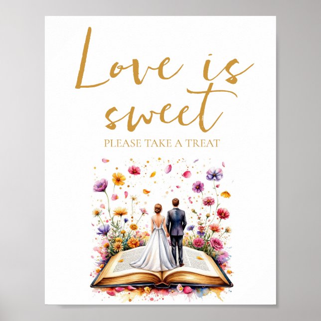 Boho Wildblume Liebe ist Sweet Nehmen Sie eine Lec Poster (Vorne)