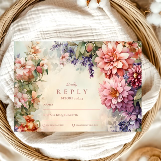 Boho Wildblume Meadow Abschluss RSVP Karte (Von Creator hochgeladen)