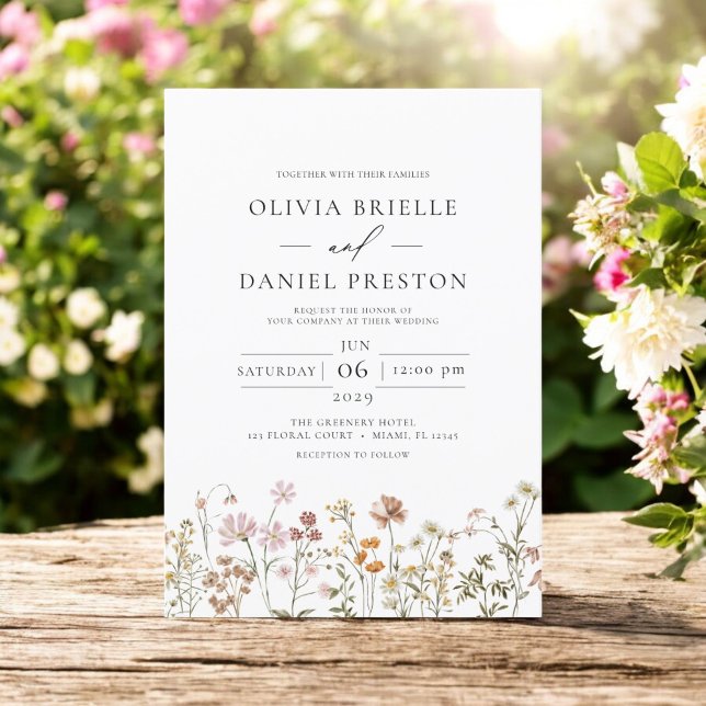 Boho Wildblume Meadow Spring Garden Wedding Einladung (Von Creator hochgeladen)
