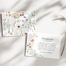 Boho Wildblume Meadow Wedding Dankeskarte