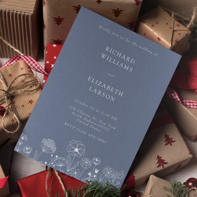 Boho Wildblume Moderne Wasserfarbenhochzeit Einladung (Von Creator hochgeladen)