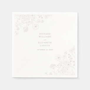 Boho Wildblume Moderne Wasserfarbenhochzeit Serviette