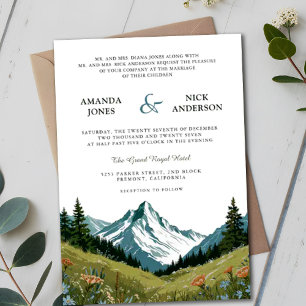 Boho Wildblume Mountain Meadow Wedding Einladung