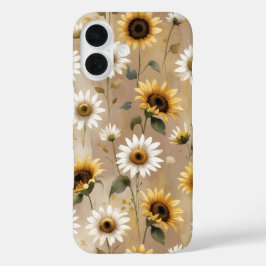Boho Wildblume Muster für Telefongehäuse iPhone 16 Hülle
