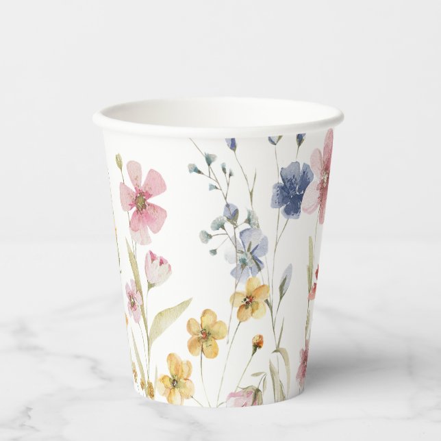 Boho Wildblume Pappbecher (Vorderseite)