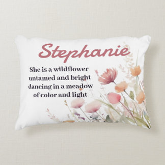 Boho Wildblume Personalisiert Name Pillow Dekokissen